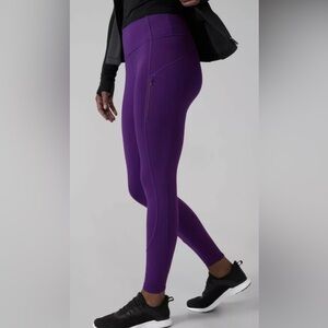 Athleta Rainier Tight high-rise purple leggings zipper thigh pockets Women’s 3X
